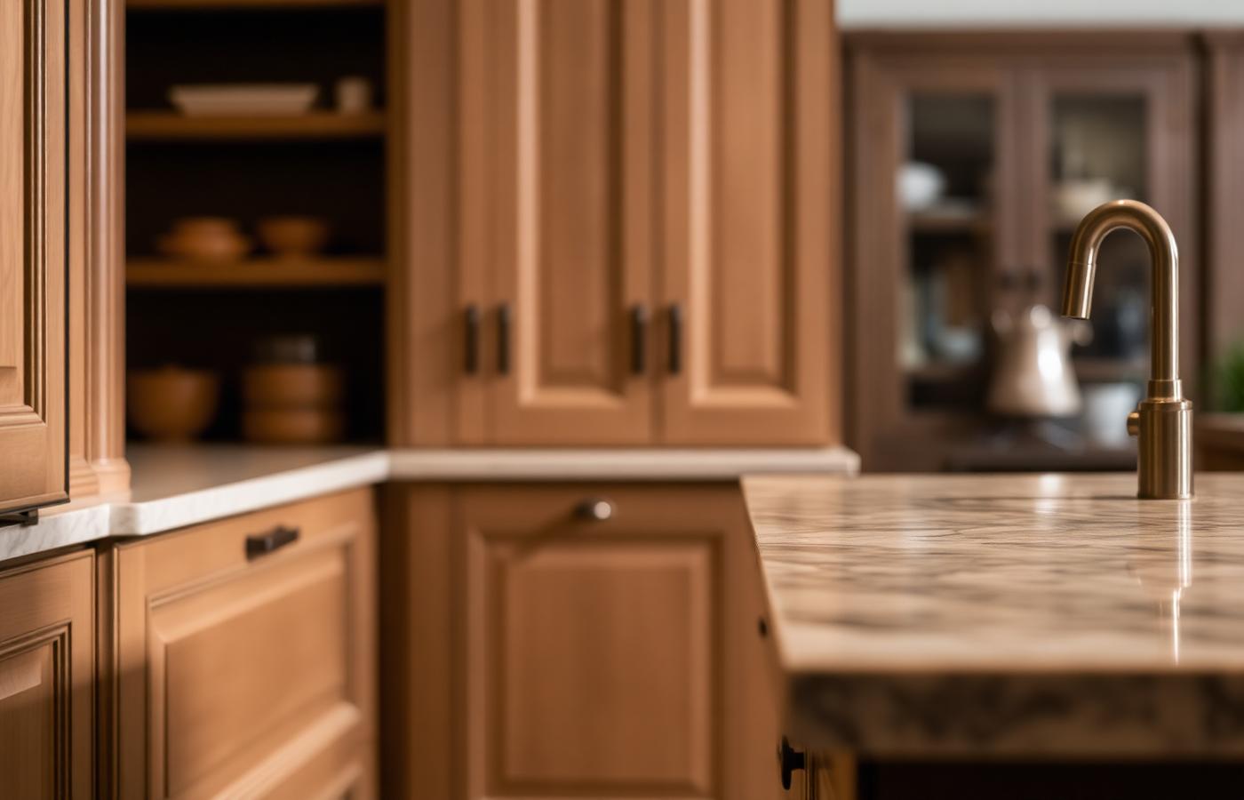 Custom joinery and stone benchtop detail